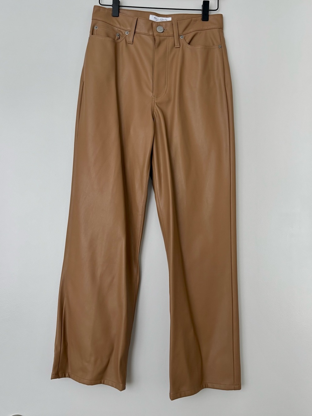 Beauty&Youth United Arrows Tan faux leather pants